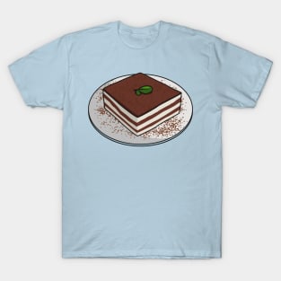 Tiramisu cake cartoon illustration T-Shirt